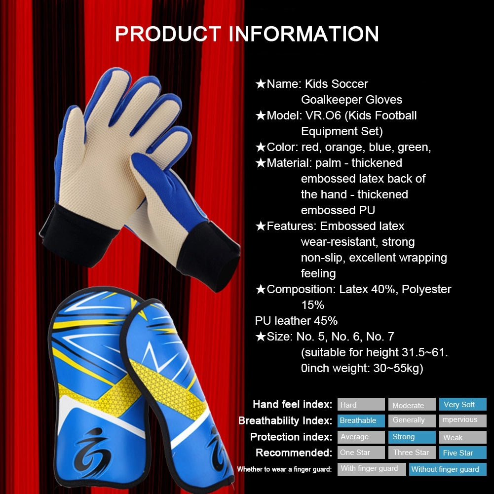 Child Soccer Goalkeeper Gloves - Breathable & Wear Resistant