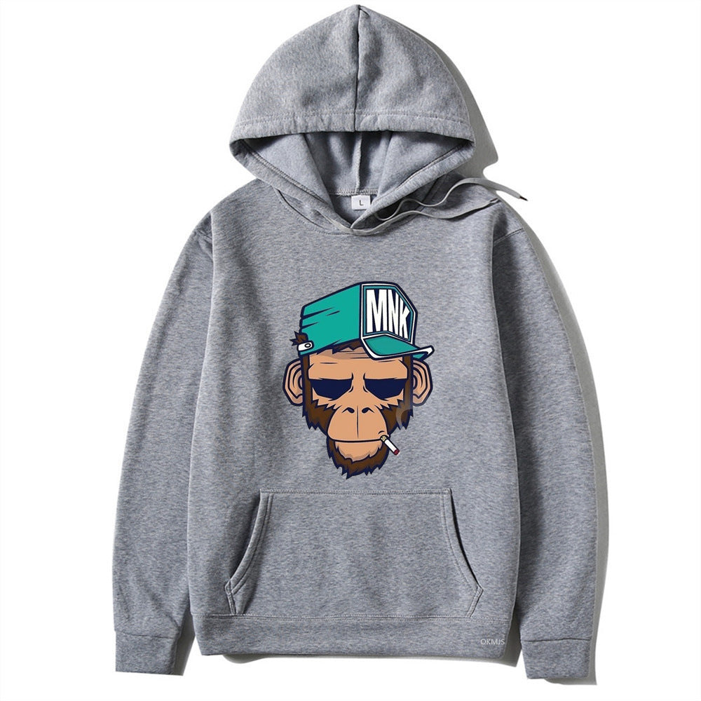 Smoking Monkey Printed Hoodie