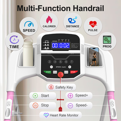 Foldable Treadmill for Home Gym with LED Display