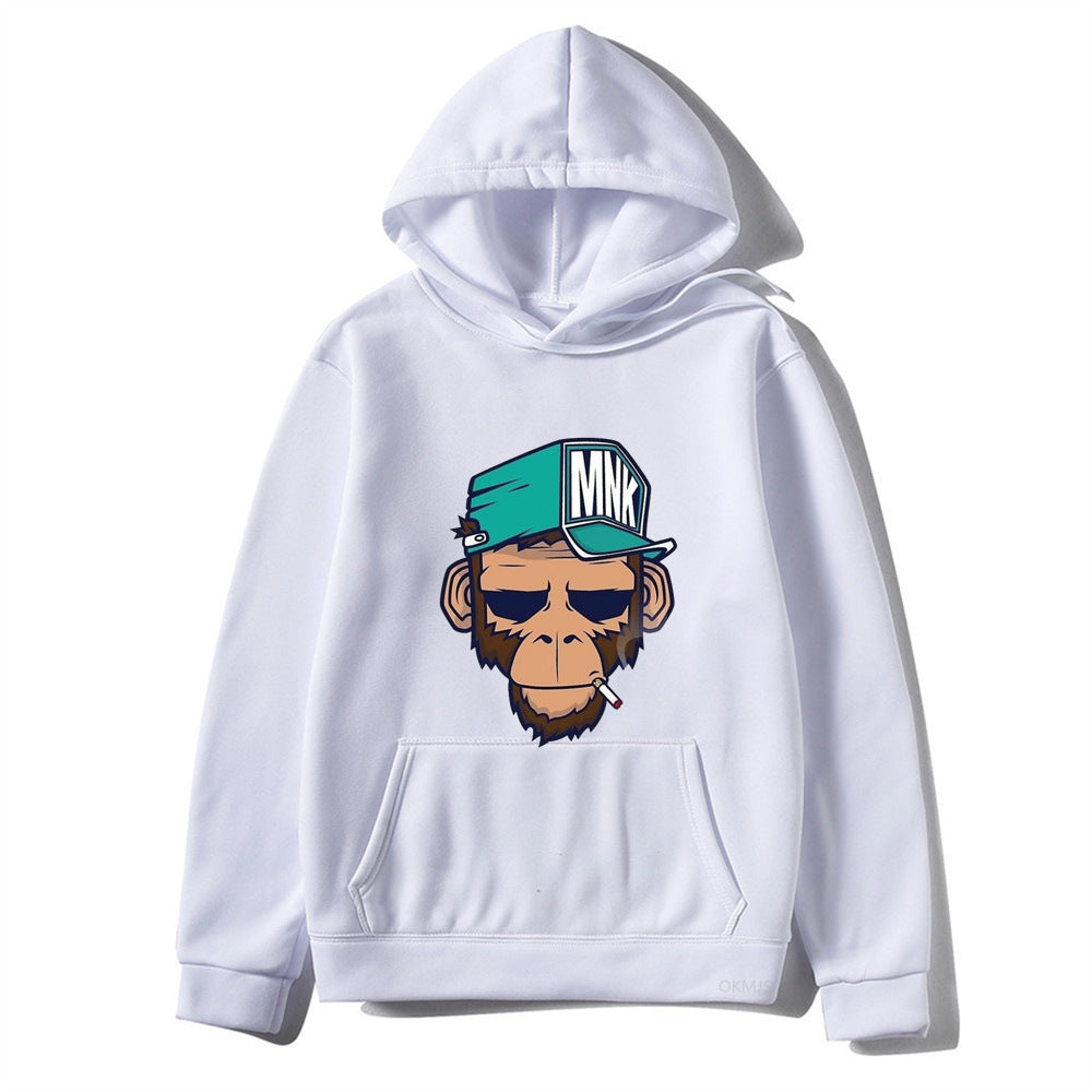 Smoking Monkey Printed Hoodie