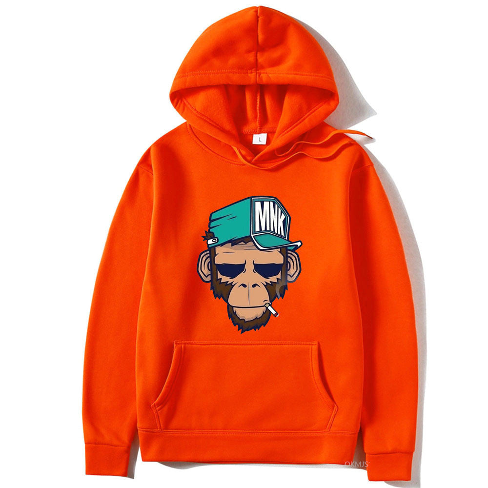 Smoking Monkey Printed Hoodie