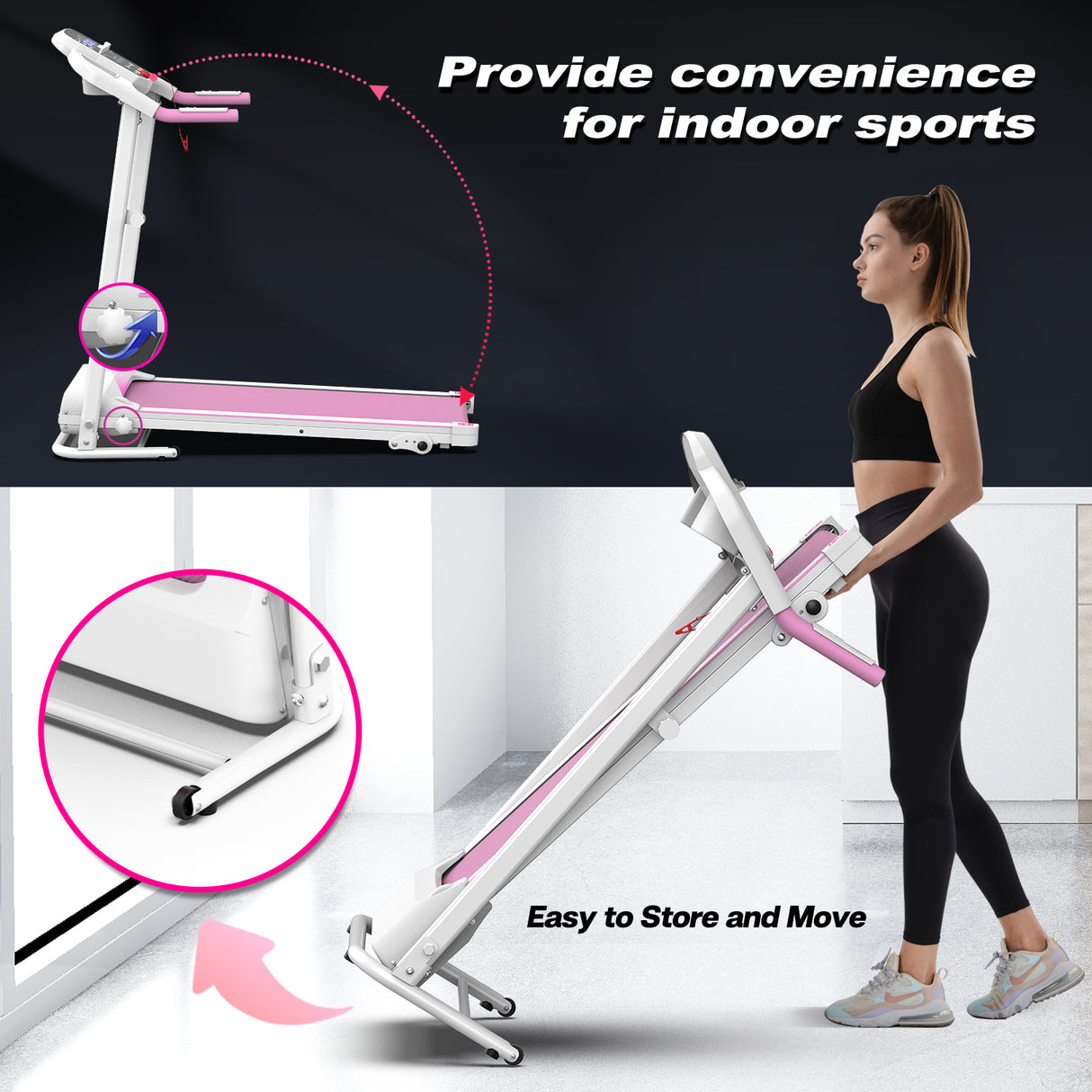 Foldable Treadmill for Home Gym with LED Display