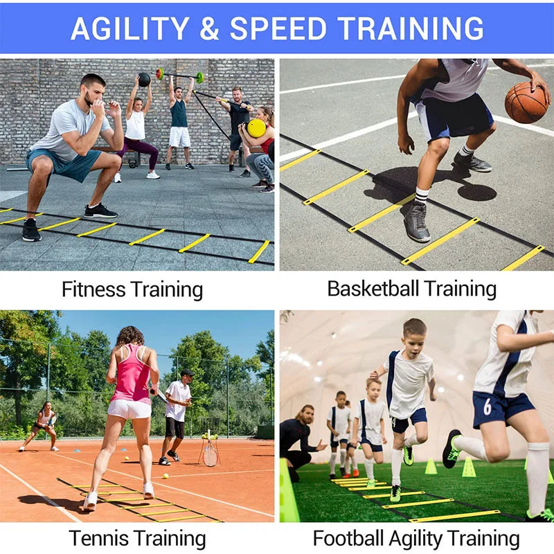 Speed Agility Ladder for Sports Training and Flexibility - Nylon Straps, Football Equipment