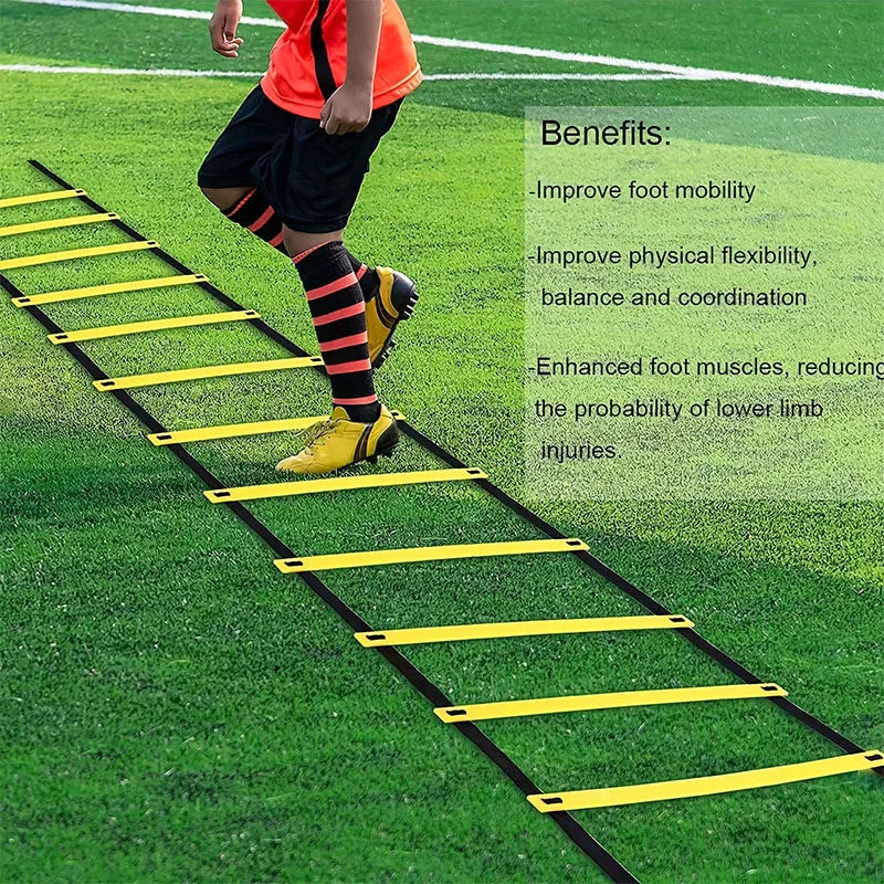 Speed Agility Ladder for Sports Training and Flexibility - Nylon Straps, Football Equipment