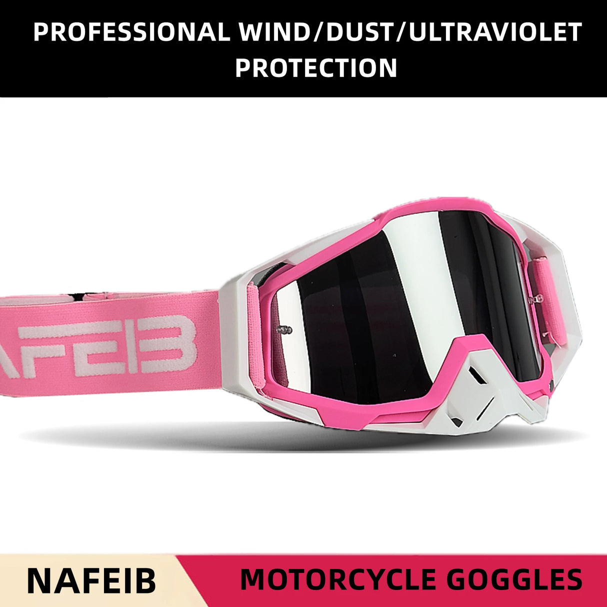 Pink Motocross Ski Goggles