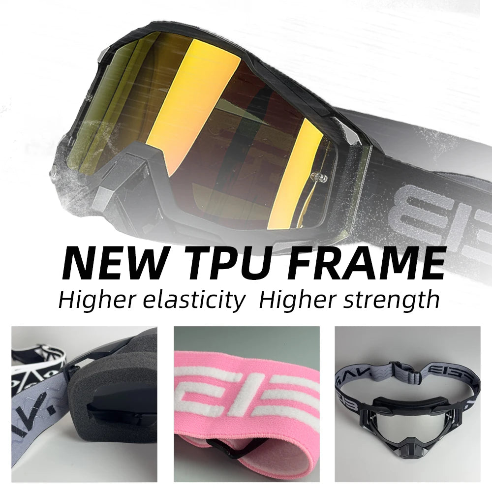 Pink Motocross Ski Goggles