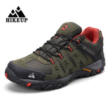 HIKEUP Men's Hiking Shoes Suede Leather Outdoor Shoes Wear-resistant Men Trekking Walking Hunting Tactical Sneakers