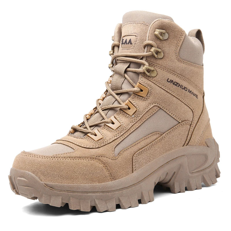 Men's outdoor hiking boots, desert top tactical boots, military boots, special forces hiking boots, anti slip and warm work boot