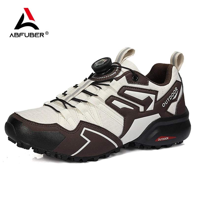 Original Men Hiking Shoes Breathable Mesh Men Sneakers Lightweight Outdoor Running Sport Cycle Lock Shoes Men Camping Trekking