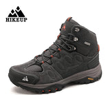 HIKEUP High-Top Men Hiking Boot Winter Outdoor Shoes Lace-Up Non-slip Sports Casual Trekking Boots Man Suede Warm Shoes