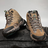 HIKEUP Hiking Boot Men Outdoor Boots Suede High Top Trekking Sport Men Shoes Rainproof Tactical Combat Military Boots