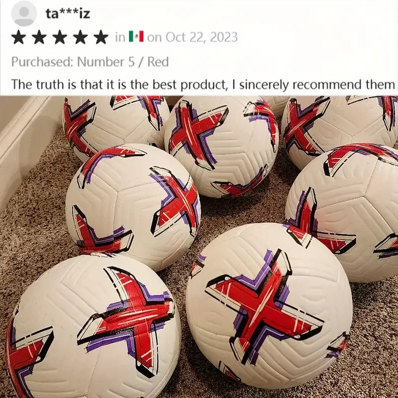 Soccer Ball Official Size 5 Three Layer Wear Resistant Durable Soft PU Leather